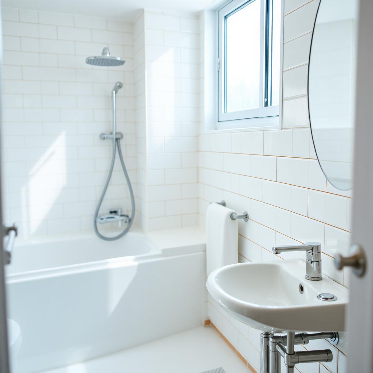 Sparkling deep-cleaned modern bathroom