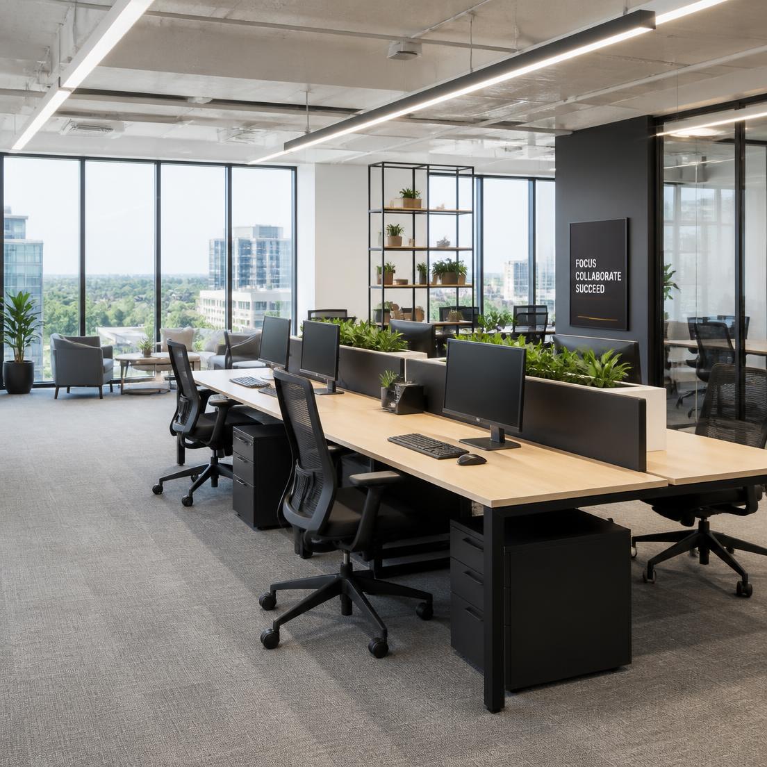 office cleaning — Open workspace